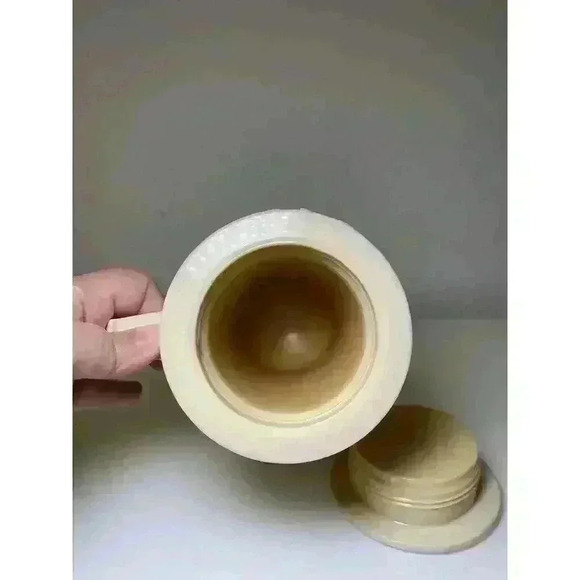 Vintage Thermos Pint Bottle Model 7202 Soup Travel Mustard Yellow No Top Lid - Picture 12 of 14